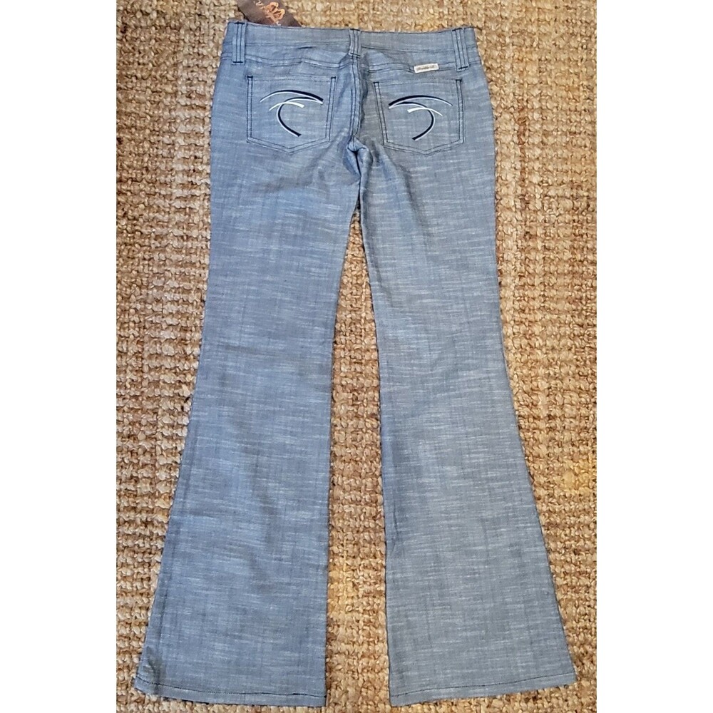 Frankie B Ultra Low Rise Jeans Vintage y2K Denim Pants Bootcut Flare Preppy 6 34 - Picture 3 of 7